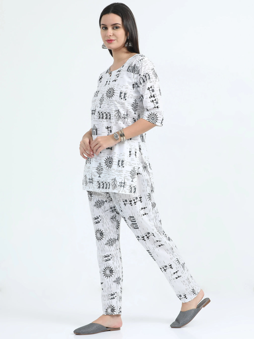 Kali Katha Short Kurti Co-ord Set