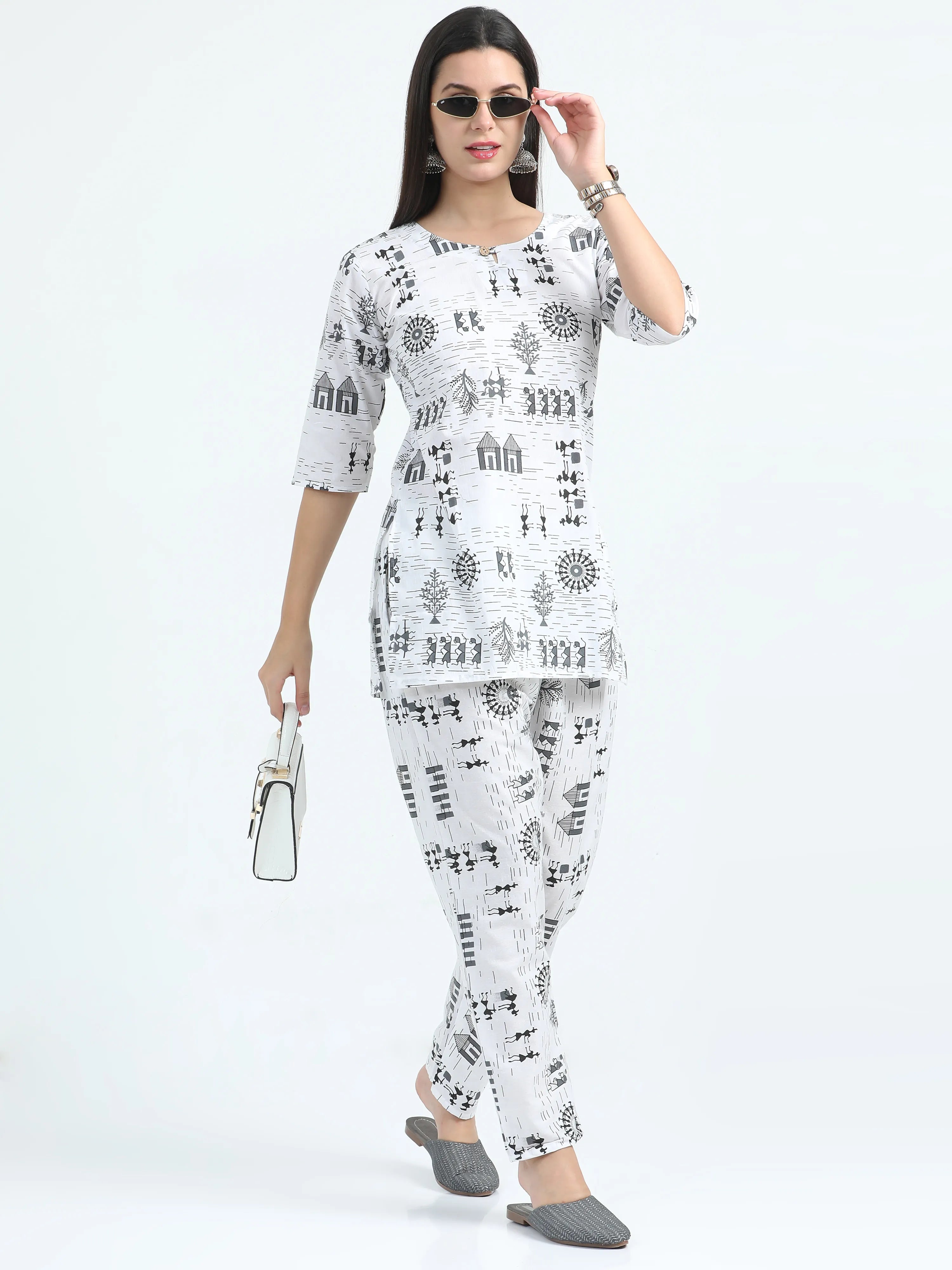Kali Katha Short Kurti Co-ord Set
