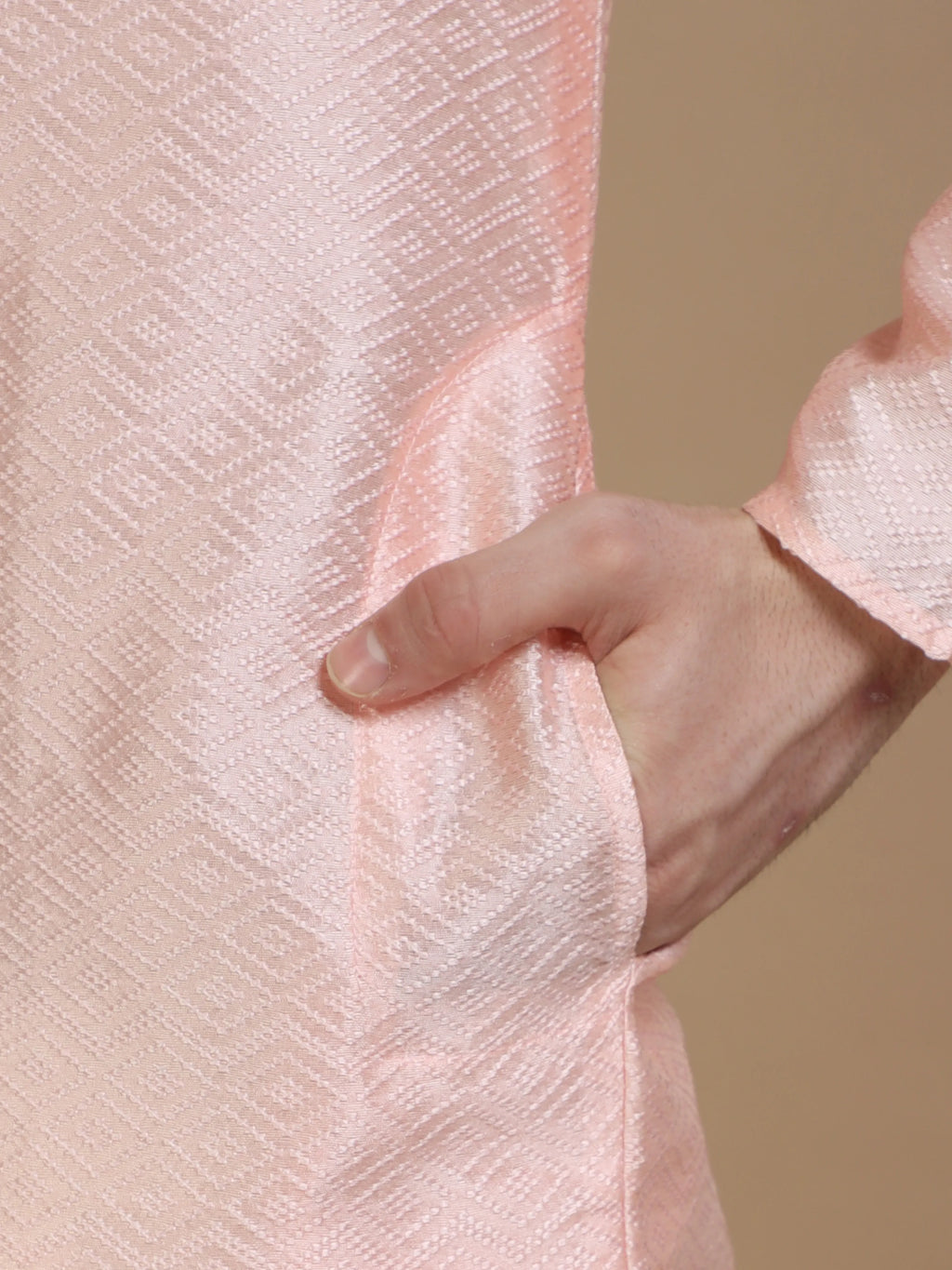 Pastel Pink Silk Blend Kurta