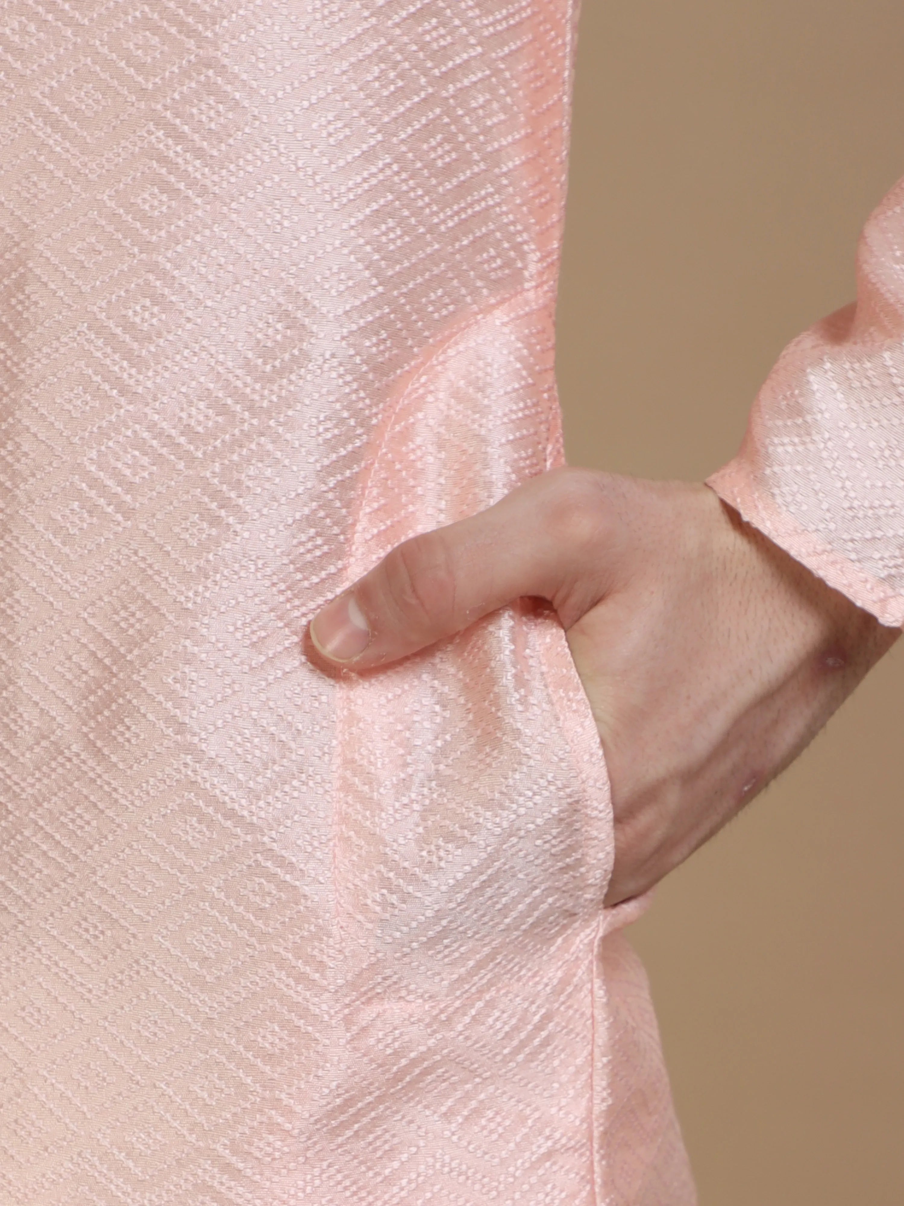 Pastel Pink Silk Blend Kurta
