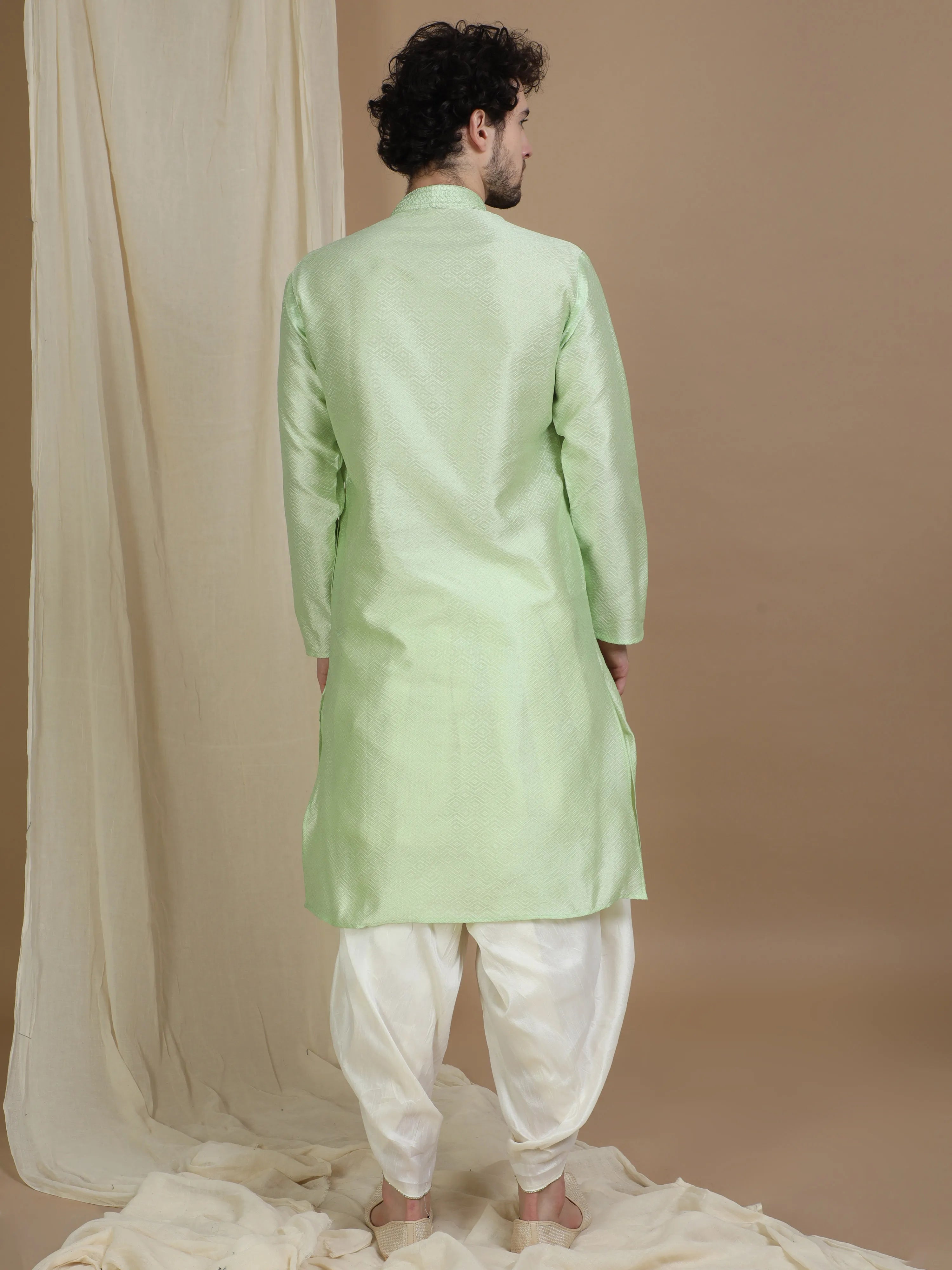 Pastel Green Silk Blend Kurta